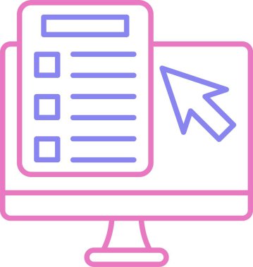 Çevrimiçi Test Satırı İki Renk Simgesi