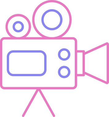 Video Kamera Satırı İki Renk Simgesi