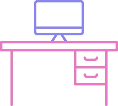 Masa Satırı İki Renk Simgesi