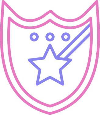 Polis Rozeti Çizgisi İki Renk Simgesi