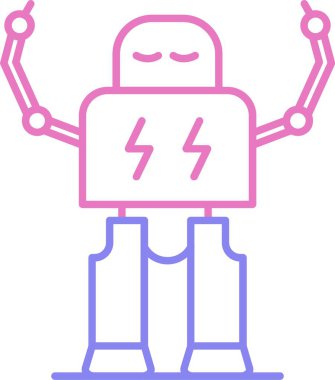 Robot Çizgisi İki Renk Simgesi