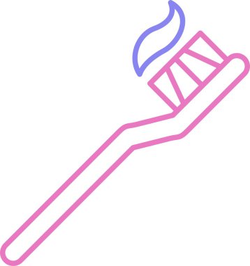 Diş fırçası Satırı İki Renk Simgesi