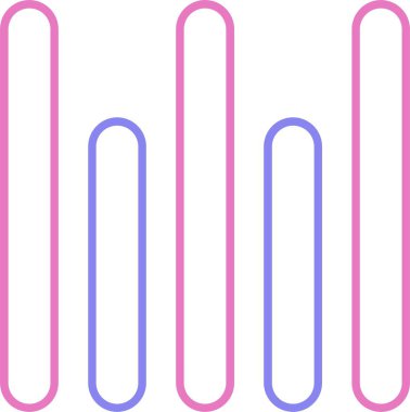 Dikey Hizalama Alt Satır İki Renk Simgesi