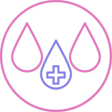 Kan Çizgisi İki Renk Simgesi