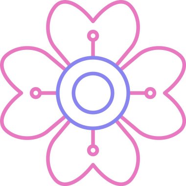 Ortanca Çizgisi İki Renk Simgesi