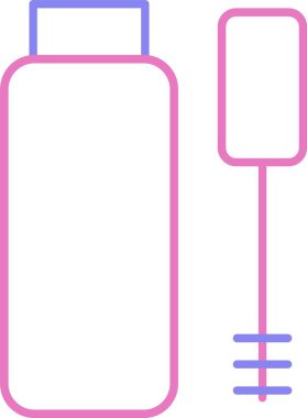 Mascara Çizgisi İki Renk Simgesi