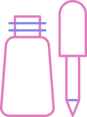 Göz Hattı Daire Çizgisi İki Renk Simgesi