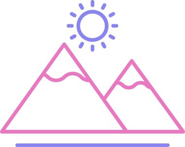 Dağ Çizgisi İki Renk Simgesi