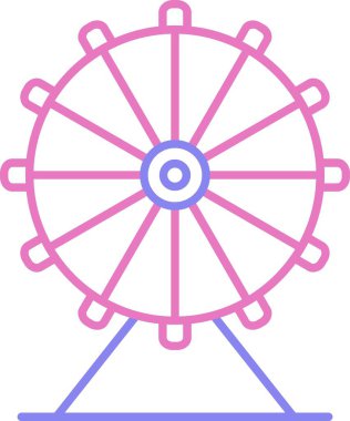 Dönme dolap hattı iki renk simgesi