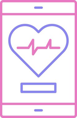 Grafik Çizgisi İki Renk Simgesi