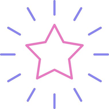 Yıldız Çizgisi İki Renk Simgesi