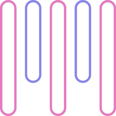 Dikey Hizalama Üst Satır İki Renk Simgesi