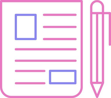 Günlük Satırı İki Renk Simgesi