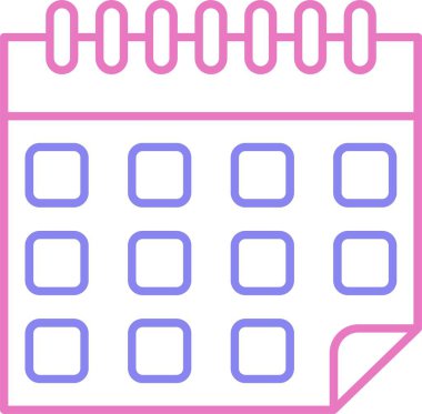 Takvim Satırı İki Renk Simgesi