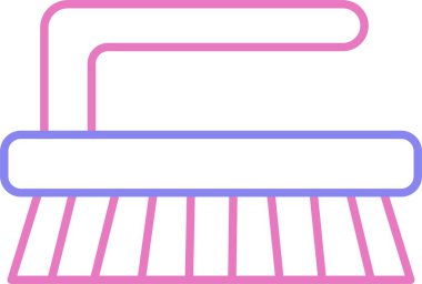 Temizleme Fırçası Satırı İki Renk Simgesi