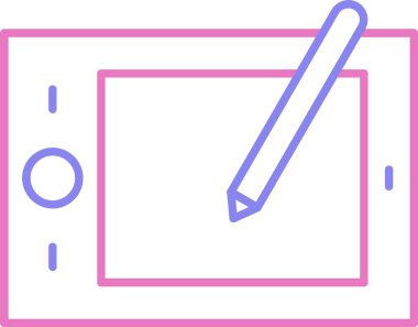 Tablet Satırı İki Renk Simgesi Çiziliyor