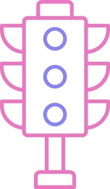 Trafik Işıkları Çizgisi İki Renk Simgesi