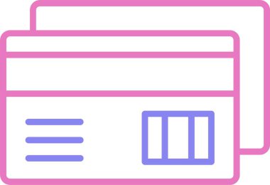 Kredi Kartı Ödeme Satırı 2 Renk Simgesi