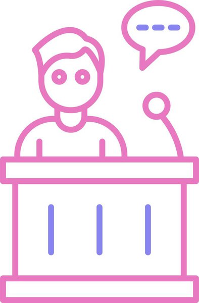 Speech Line Two Colour Icon