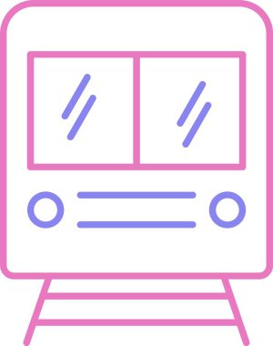 Tren Çizgisi İki Renk Simgesi