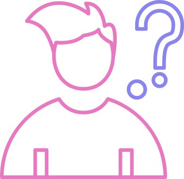 Soru Satırı İki Renk Simgesi