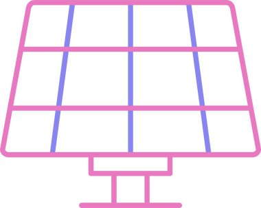 Güneş Paneli Çizgisi İki Renk Simgesi