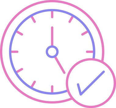 Zaman Yönetimi Satırı İki Renk Simgesi