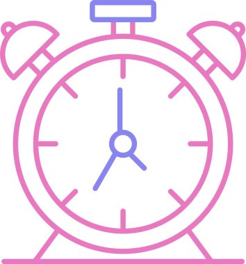 Alarm Saat Çizgisi 2 Renk Simgesi