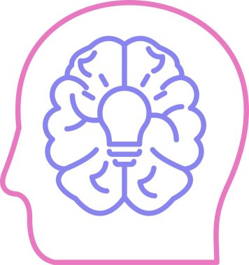 Beyin Çizgisi İki Renk Simgesi