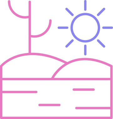 Çöl Çizgisi İki Renk Simgesi