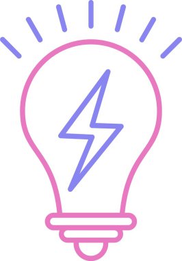 Light Bulb Line Two Colour Icon clipart