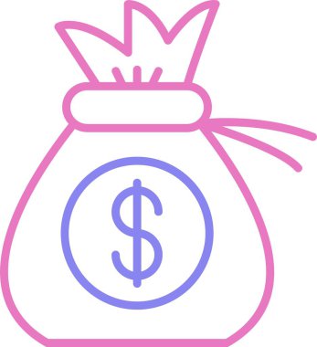 Para Torbası Satırı İki Renk Simgesi