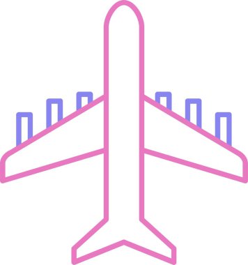 Uçak Çizgisi İki Renk Simgesi