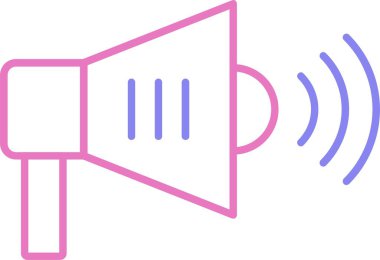 Hoparlör Satırı İki Renk Simgesi