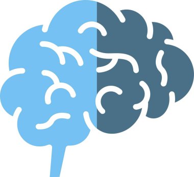 Beyin Bozukluğu Kabartması İki Renk Simgesi