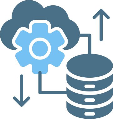 Bulut Veritabanı Kabartması İki Renk Simgesi