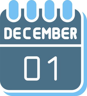 31 Aralık Glyph İki Renk Simgesi