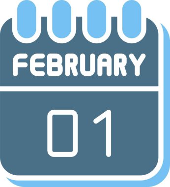 31 Şubat Glyph İki Renk Simgesi