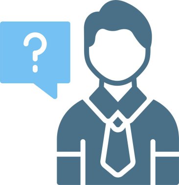 Soru Kabartması İki Renk Simgesi