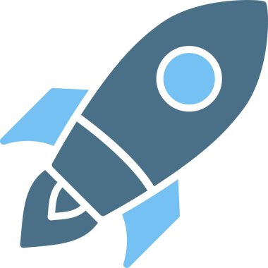 Roket Kabartması İki Renk Simgesi