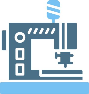 Dikiş Makinesi Kabartması İki Renk Simgesi