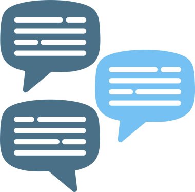 Konuşma Kabarcığı İki Renk Simgesi