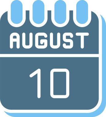 10 Ağustos Glyph İki Renk Simgesi