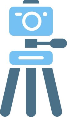 Kamera Stand Glyph İki Renk Simgesi