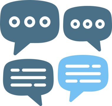 Sohbet Kutusu Glyph İki Renk Simgesi