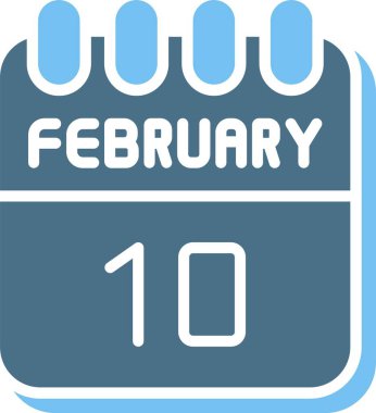 10 Şubat Glyph İki Renk Simgesi