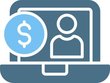 Finans Hesabı Giriş Kabartması İki Renk Simgesi