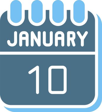 10 Ocak Glyph İki Renk Simgesi