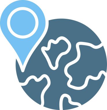 Konum Pin Kabartması İki Renk Simgesi