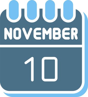 10 Kasım Glyph İki Renk Simgesi